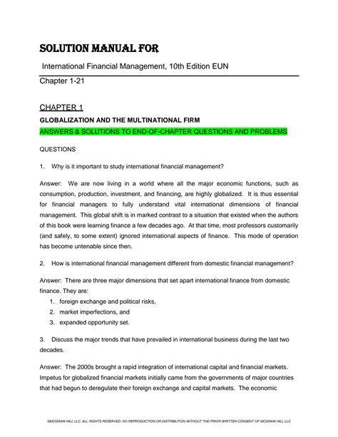 solution to international financial m