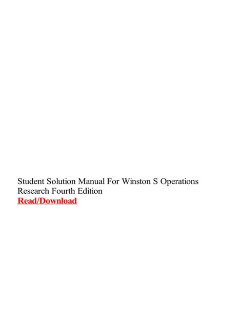 Solution Winston Operations Research