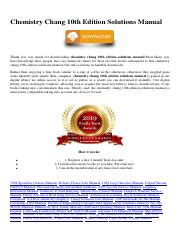 Read Solution Chang 10Th Edition 