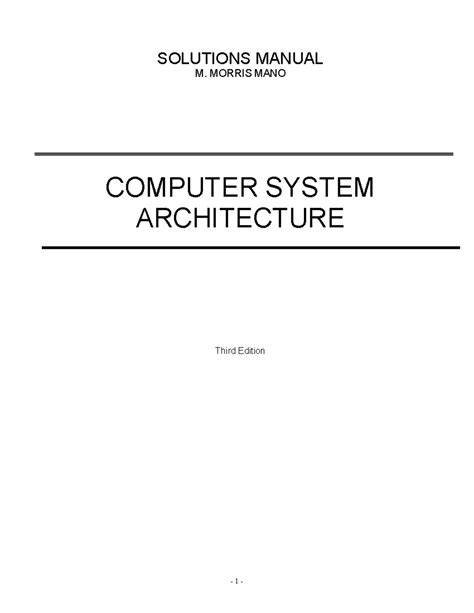 Download Solution Manual Computer System Design Architecture 