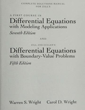 Read Solution Manual Differential Equations Zill 5Th Edition 
