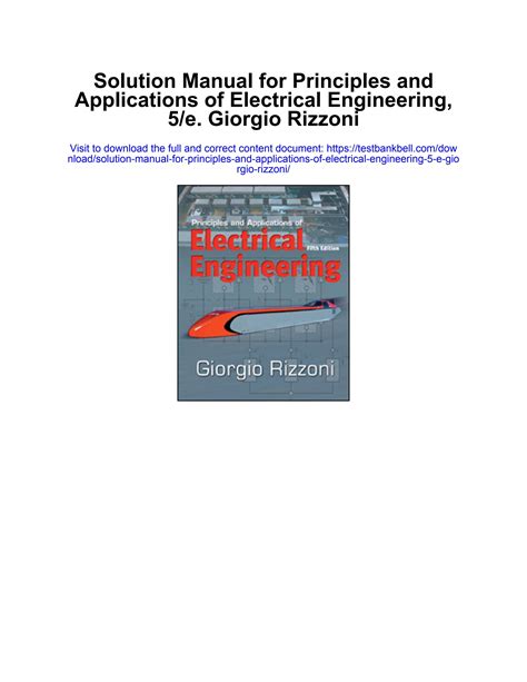 Full Download Solution Manual Electrical Engineering Principles And 