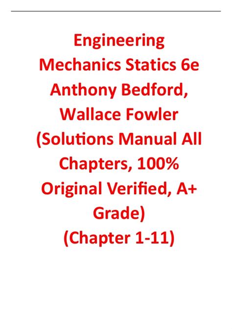 Read Online Solution Manual Engineering Mechanics Sixth Edition Free 