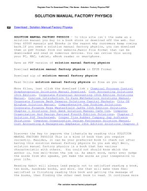 Read Online Solution Manual Factory Physics 