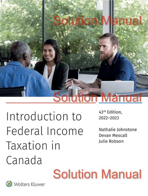 Full Download Solution Manual Federal Income Taxation In Canada Free 