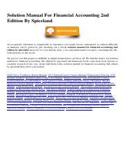 Full Download Solution Manual Financial Accounting 2Nd Spiceland 