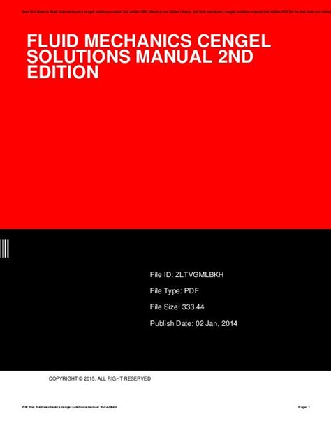 Download Solution Manual Fluid Mechanics 2Nd Edition Cengel 