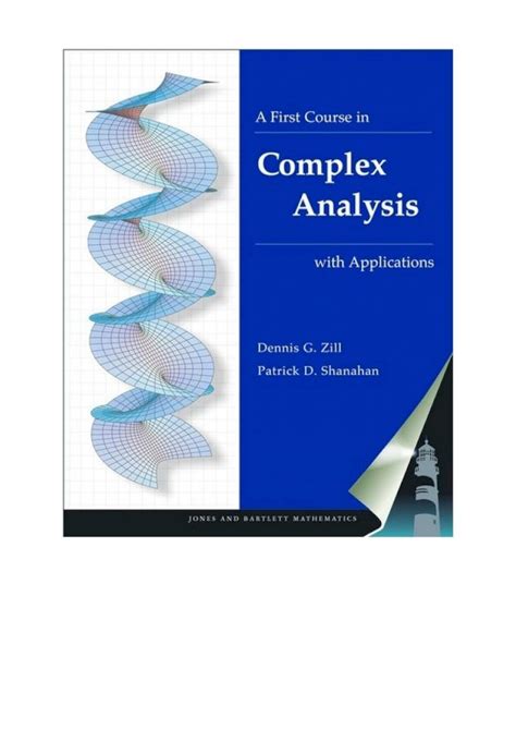 Download Solution Manual For Complex Analysis By Zill 