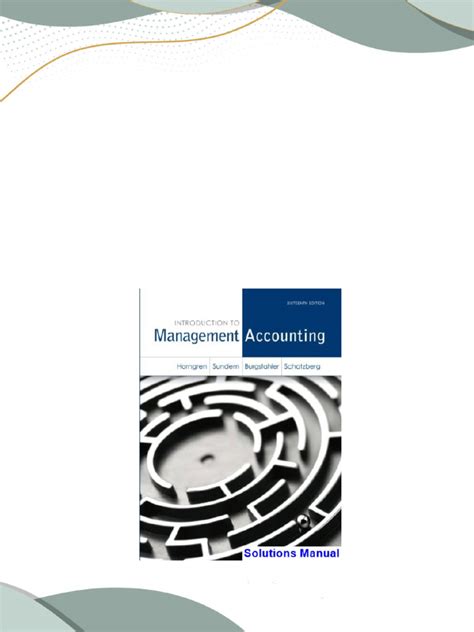 Read Online Solution Manual For Cost Accounting 16Th Edition 