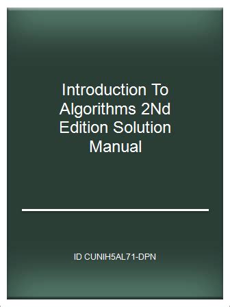 Download Solution Manual For Introduction To Algorithms 2Nd Edition 