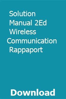Read Online Solution Manual For Rappaport 