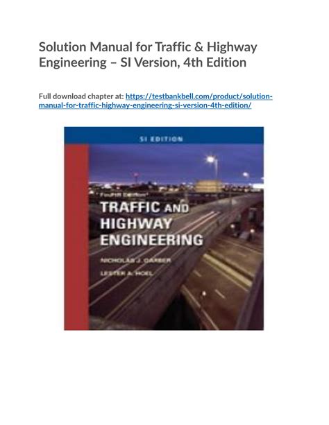 Full Download Solution Manual For Traffic Highway Engineering 
