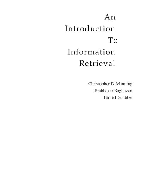 Full Download Solution Manual Introduction To Information Retrieval 