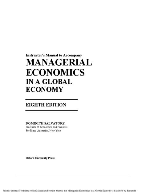 Download Solution Manual Managerial Economics Salvatore 