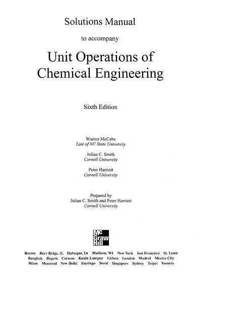Download Solution Manual Mccabe 4Th Edition Unit Operations 