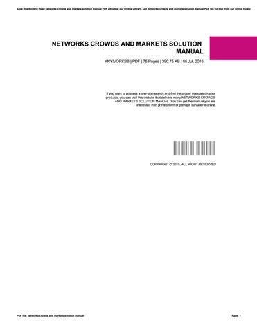 Download Solution Manual Networks Crowds And Markets Pdf 