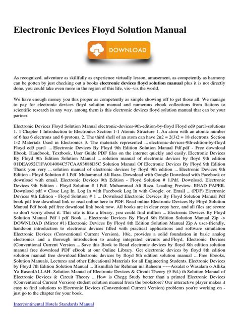 Download Solution Manual Of Electronics Devices By Floyt 