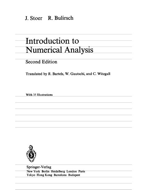 Read Solution Manual Of Numerical Analysis Stoer 