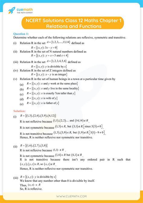 Read Online Solution Of Chapter 1 12 Maths Ncert 