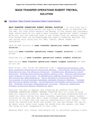 Read Solution Of Treybal Mass Transfer Operations 