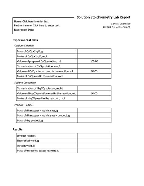 Read Online Solution Stoichiometry Lab Report 