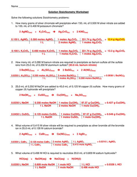 Read Solution Stoichiometry Lecture Notes 