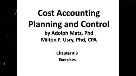 Solutioncost Accounting Planning And Control By