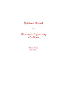 Solutionmicrowave Engineering Pozar 4th