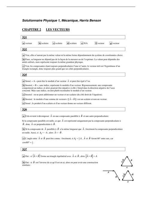 Solutionnaire Benson Physique 2 Chapitre 11