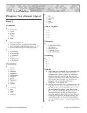 Solutions Advanced Progress Tests Unit 6 Answer
