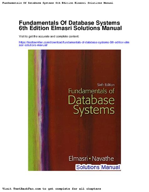 solutions database systems elmasri 6th answers