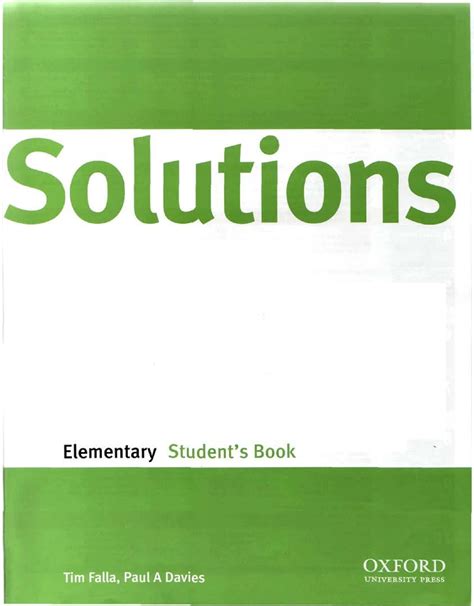 Solutions Elementary Students Book 2nd Edition