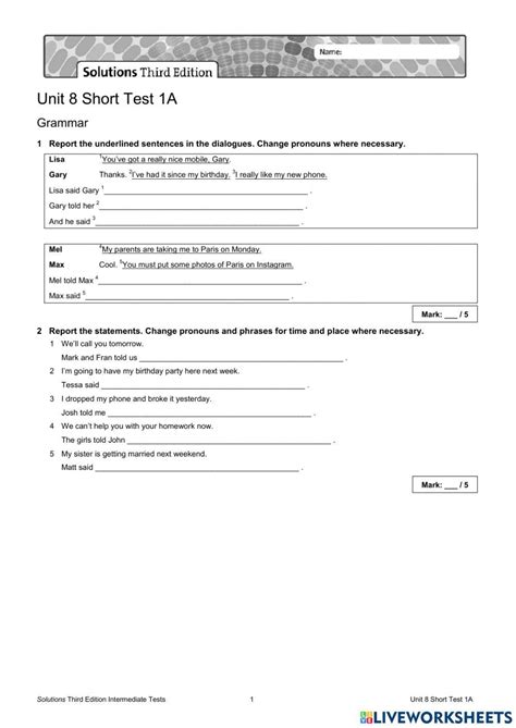 Solutions Elementary Test Unit 8 Oxford