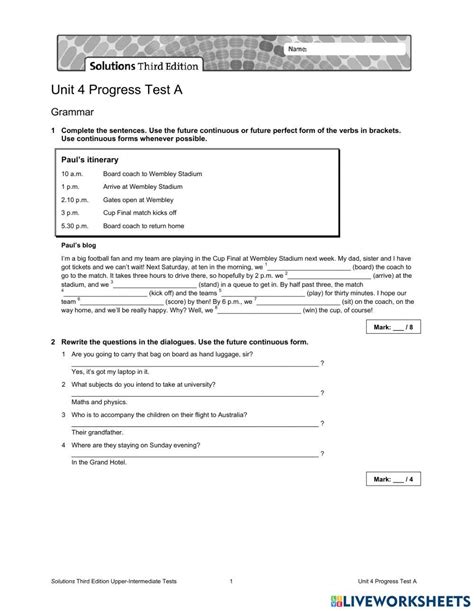 Solutions English Upper Intermediate Test
