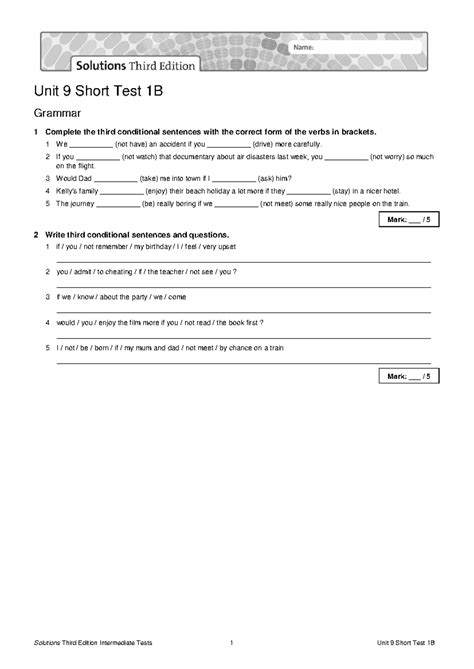 solutions intermediate short test unit 8 keys