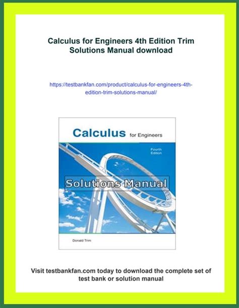 Solutions Manual Calculus For Engineers 4th Edition