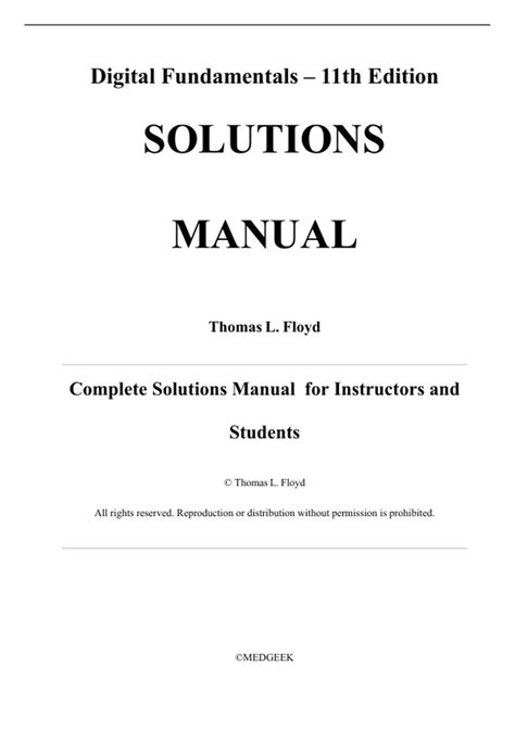 Solutions Manual For Digital Electronics And Microprocessor
