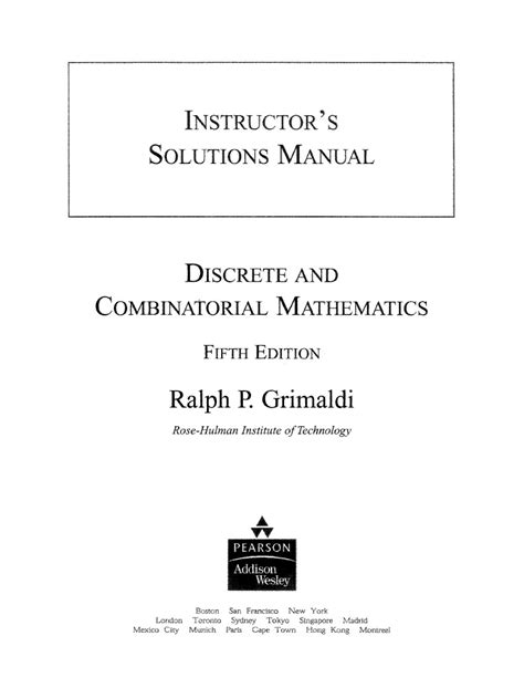 Solutions Manual Ralph Grimaldi Discrete