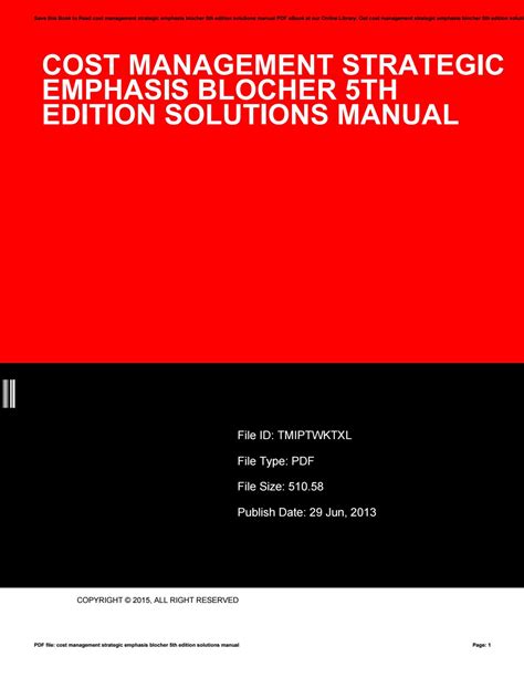 Download Solutions Cost Management Strategic Emphasis 5Th Edition 