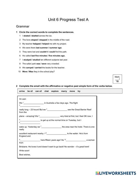 Read Solutions Elementary Progress Test Unit 10 