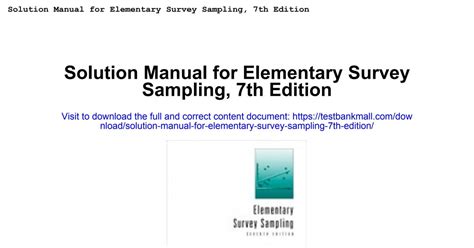 Download Solutions For Elementary Survey Sampling 7Th Edition 