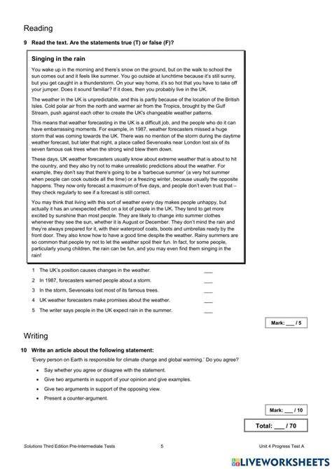 Read Online Solutions Intermediate Progress Test Unit 4 Keys 