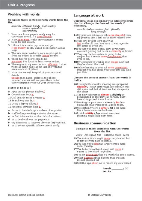 Download Solutions Intermediate Unit 4 Progress Tests Answer 