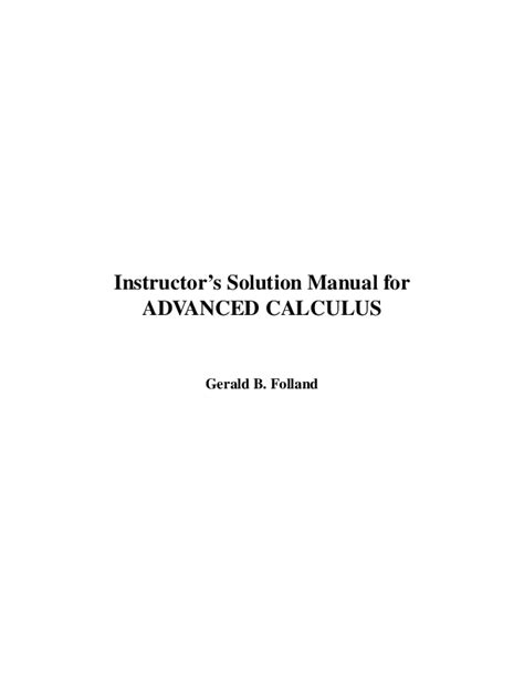 Read Online Solutions Manual Advanced Calculus 