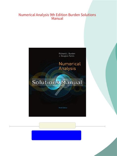 Download Solutions Manual Numerical Analysis 9Th Edition Tklose 