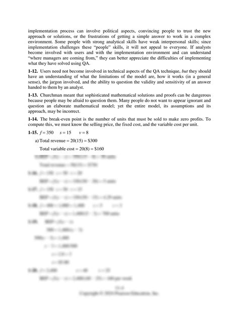 Read Solutions Manual Quantitative Analysis For 