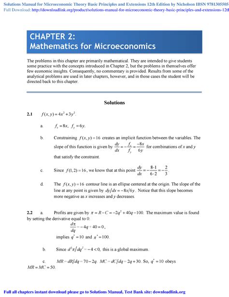 Download Solutions Manual To Microeconomic Theory Solution Manual 