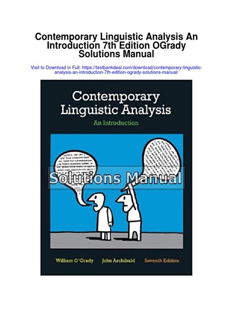 Download Solutions To Contemporary Linguistic Analysis 7Th Edition 