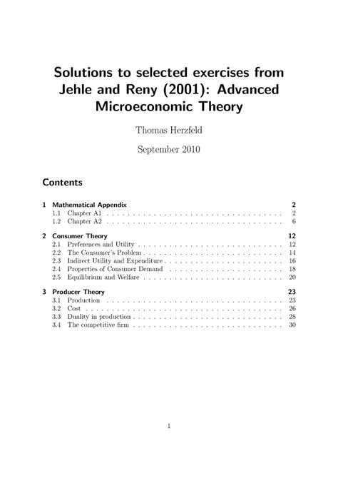 Read Solutions To Selected Exercises From Jehle And Reny 2001 