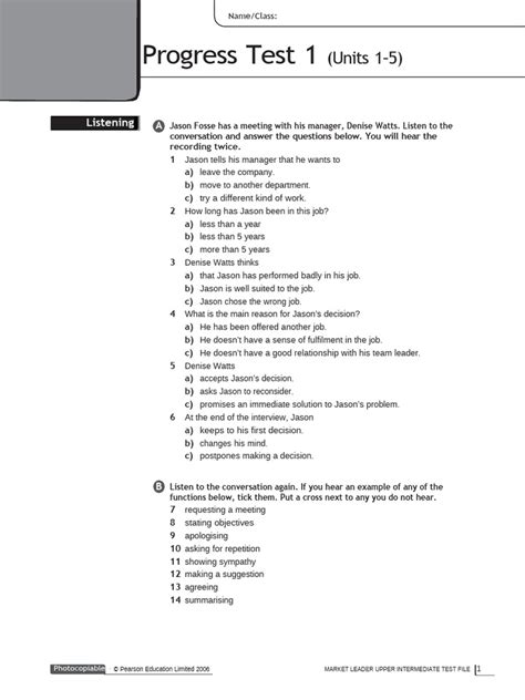 Read Solutions Upper Intermediate Progress Test Answers 